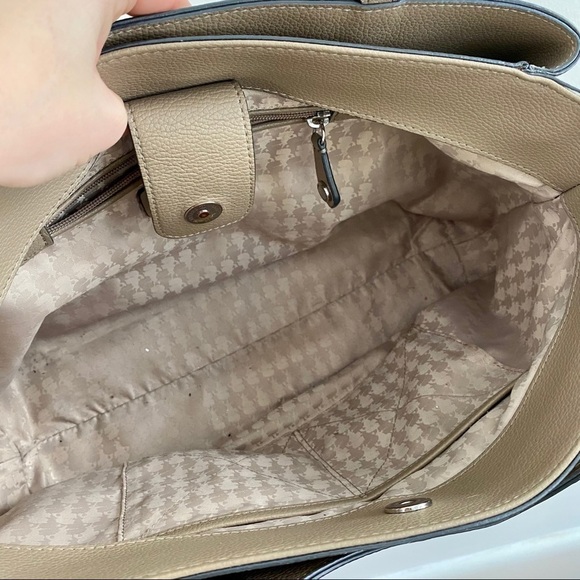 Karl Lagerfeld Dorine Leather Tote Bag Taupe/ Tan - Picture 10 of 12